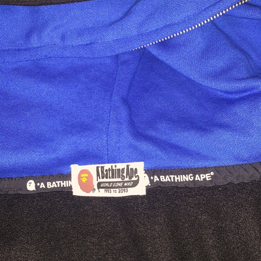 BAPE Double hooded jacket black and blue